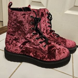 Katy perry gia merlot crushed velvet boots women's 11 shoes